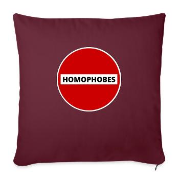 HOMOPHOBES INTERDITS - Housse de coussin décorative 45 x 45 cm - bordeaux - Devant