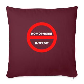 HOMOPHOBES INTERDIT - Housse de coussin décorative 45 x 45 cm - bordeaux - Devant