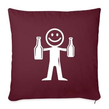 Bière Stick Figure - Housse de coussin décorative 45 x 45 cm - bordeaux - Devant