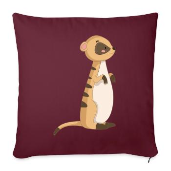 Erdmännchen Meerkatze - Sofakissenbezug 45 x 45 cm - Burgunderrot - Vorne