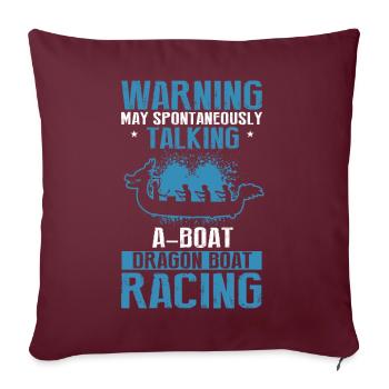 Entraîneur de bateau-dragon et bateau-dragon - Housse de coussin décorative 45 x 45 cm - bordeaux - Devant