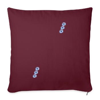 Marguerites 6 fois - Housse de coussin décorative 45 x 45 cm - bordeaux - Devant