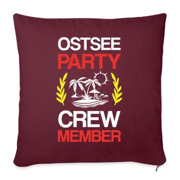 Ostsee Party Crew - Sofakissenbezug 45 x 45 cm - Burgunderrot - Vorne