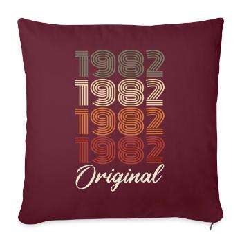 1982 Cadeau D'anniversaire Vintage Original 1982 - Housse de coussin décorative 45 x 45 cm - bordeaux - Devant