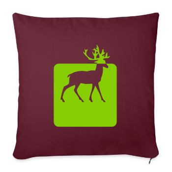cerf eligogne forêt animal - Housse de coussin décorative 45 x 45 cm - bordeaux - Devant