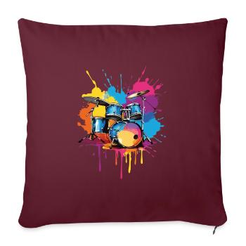 Tambours sur des touches de couleur colorées - Housse de coussin décorative 45 x 45 cm - bordeaux - Devant
