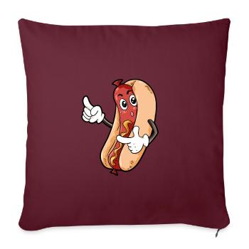 Hot Dog Essen Feinschmecker Geschenk - Sofakissenbezug 45 x 45 cm - Burgunderrot - Vorne