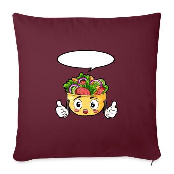 Salat Essen Feinschmecker Geschenk - Sofakissenbezug 45 x 45 cm - Burgunderrot - Vorne