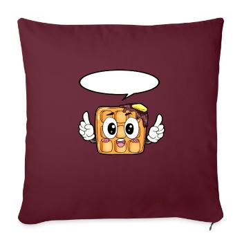 Waffel Essen Feinschmecker Geschenk - Sofakissenbezug 45 x 45 cm - Burgunderrot - Vorne