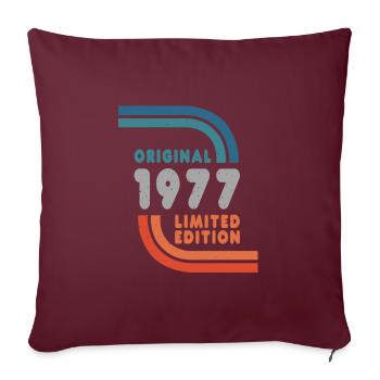 Né en 1977 Original Rétro Vintage Anniversaire Graphique - Housse de coussin décorative 45 x 45 cm - bordeaux - Devant