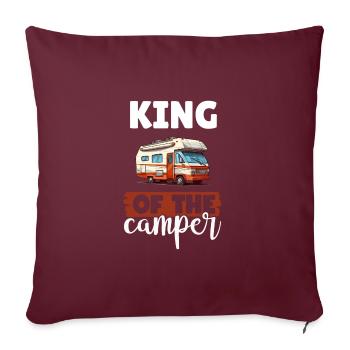Camping-car pour amateurs de camping pour l’extérieur - Housse de coussin décorative 45 x 45 cm - bordeaux - Devant