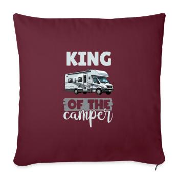 Camping-car pour amateurs de camping pour l’extérieur - Housse de coussin décorative 45 x 45 cm - bordeaux - Devant