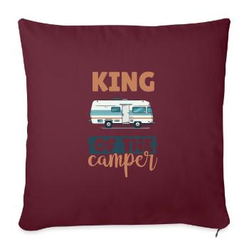 Camping Lover Camping-car en plein air - Housse de coussin décorative 45 x 45 cm - bordeaux - Devant