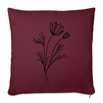 L’élégance gracieuse : le motif floral en filigrane - Housse de coussin décorative 45 x 45 cm - bordeaux - Devant