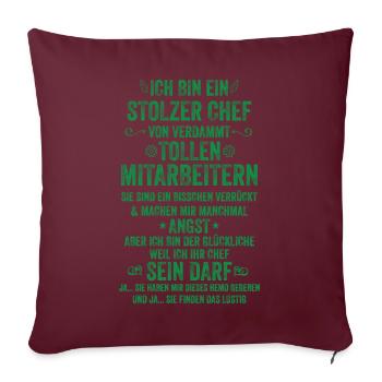Je suis un patron fier d’excellents employés - Housse de coussin décorative 45 x 45 cm - bordeaux - Devant