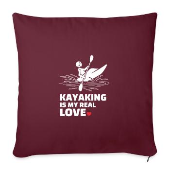 J’adore le kayak - Housse de coussin décorative 45 x 45 cm - bordeaux - Devant
