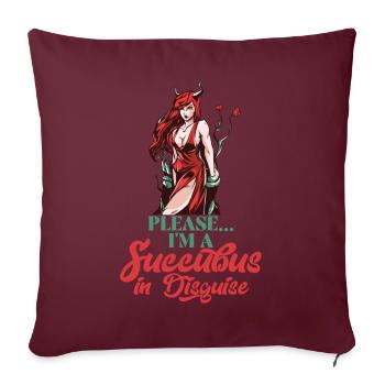 Succube Flirty Nymphe Sexy Anime Ailes De Démon Goth - Housse de coussin décorative 45 x 45 cm - bordeaux - Devant
