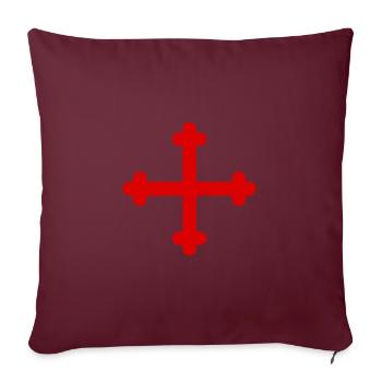 Croix des Templiers - Templier - Balkenkreuz - Housse de coussin décorative 45 x 45 cm - bordeaux - Devant