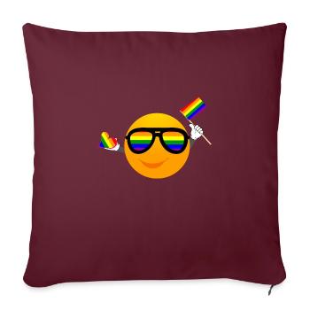 SMILE EMOTICONE LGBTQ - Sofakissenbezug 45 x 45 cm - Burgunderrot - Vorne