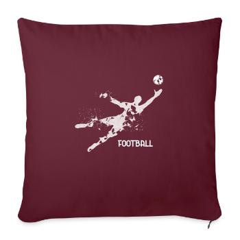Soccer Goalkeeper Holds The Football Abstract Art - Housse de coussin décorative 45 x 45 cm - bordeaux - Devant