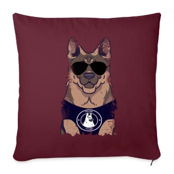 Polizeihund Deutscher Schäferhund - Sofakissenbezug 45 x 45 cm - Burgunderrot - Vorne
