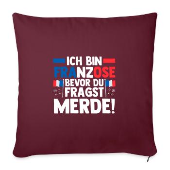 Franzose Französisch Frankreich - Sofakissenbezug 45 x 45 cm - Burgunderrot - Vorne