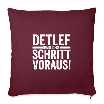 Vorname Detlef - Sofakissenbezug 45 x 45 cm - Burgunderrot - Vorne