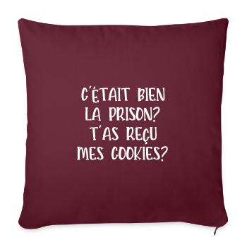 c'était bien la prison - Housse de coussin décorative 45 x 45 cm - bordeaux - Devant