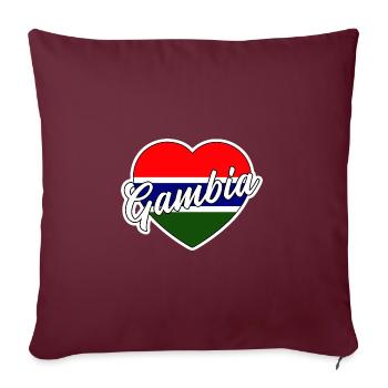 Gambie - Housse de coussin décorative 45 x 45 cm - bordeaux - Devant