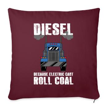 Camion diesel vs conception électrique pour - Housse de coussin décorative 45 x 45 cm - bordeaux - Devant