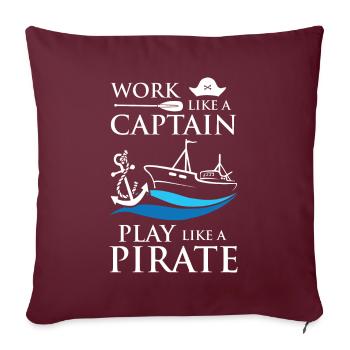 Capitaine Pirates - Housse de coussin décorative 45 x 45 cm - bordeaux - Devant