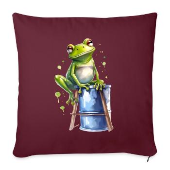 Cooler Wetterfrosch - Sofakissenbezug 45 x 45 cm - Burgunderrot - Vorne