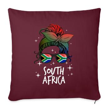 Afrique du Sud - Housse de coussin décorative 45 x 45 cm - bordeaux - Devant