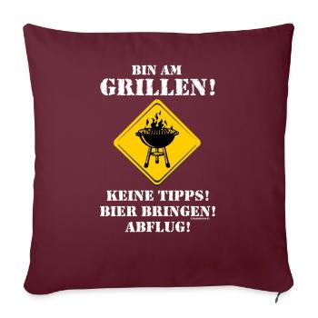 BBQ - Bin am Grillen bitte nicht keine Tipps - - Sofakissenbezug 45 x 45 cm - Burgunderrot - Vorne