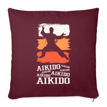 Aïkido Arts Martiaux Arts Martiaux Combattant Vintage Rétro - Housse de coussin décorative 45 x 45 cm - bordeaux - Devant