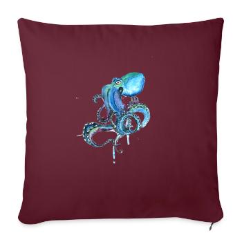 kraake oktopus tentakal illu fisch tintenfisch ora - Housse de coussin décorative 45 x 45 cm - bordeaux - Devant
