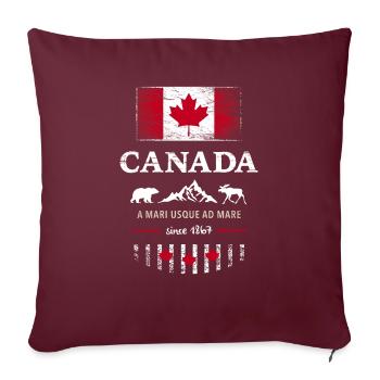 Canada Kanada Amerika maple leaf Flagge Fahne - Sofakissenbezug 45 x 45 cm - Burgunderrot - Vorne