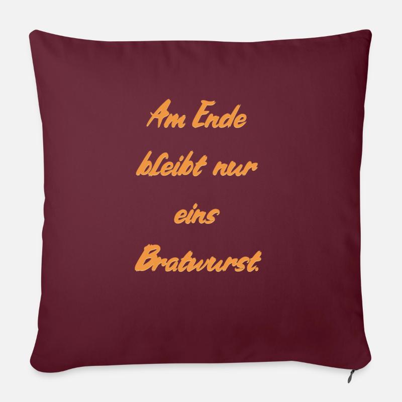 Bratwurst - Sofakissenbezug 45 x 45 cm - Burgunderrot