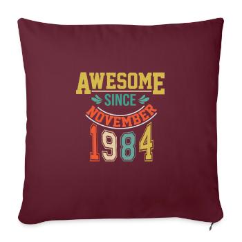 Novembre 1984 anniversaire Novembre 1984 cadeau 19 - Housse de coussin décorative 45 x 45 cm - bordeaux - Devant