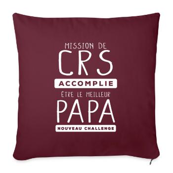 CRS police futur papa fête des pères - Housse de coussin décorative 45 x 45 cm - bordeaux - Devant
