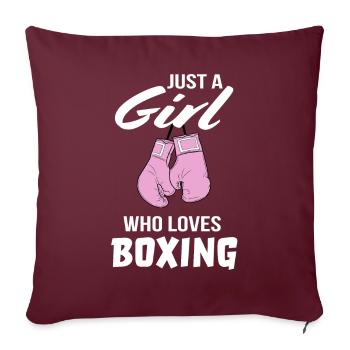 Boxing Girl Kickboxer Boxer Cadeau - Housse de coussin décorative 45 x 45 cm - bordeaux - Devant