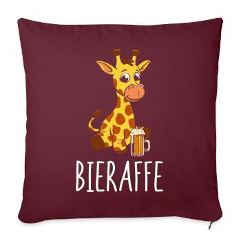 Bier Giraffe Bieraffe Bierliebhaber Tier - Sofakissenbezug 45 x 45 cm - Burgunderrot - Vorne