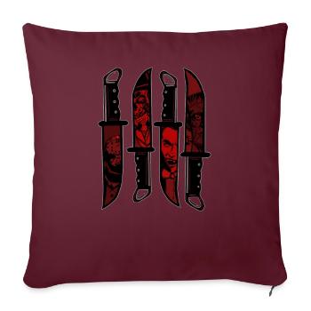 Couteaux d’horreur - Housse de coussin décorative 45 x 45 cm - bordeaux - Devant