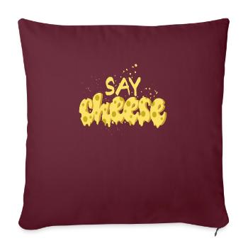 T-shirt Amant de Pizza Drôle Dites au Fromage - Housse de coussin décorative 45 x 45 cm - bordeaux - Devant
