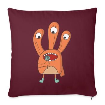 Monster Lolli - Sofakissenbezug 45 x 45 cm - Burgunderrot - Vorne