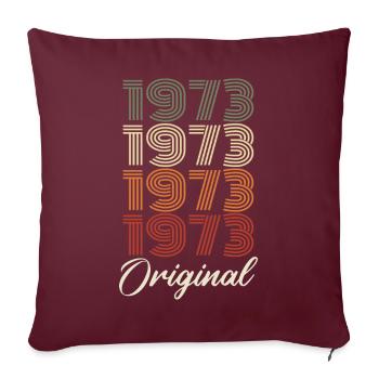 1973 Cadeau D'anniversaire Vintage Original 1973 - Housse de coussin décorative 45 x 45 cm - bordeaux - Devant