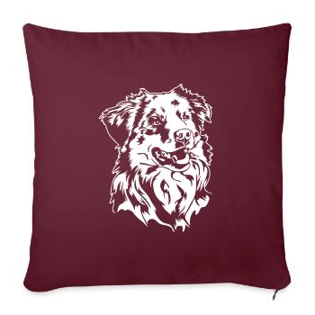 Berger australien Chiens de portrait australiens Wilsigns - Housse de coussin décorative 45 x 45 cm - bordeaux - Devant