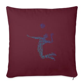 Volleyball féminin Joueur de volleyball masculin Volleyballspi - Housse de coussin décorative 45 x 45 cm - bordeaux - Devant