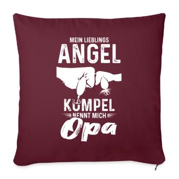 Mein Lieblings Angel Kumpel nennt mich Opa Angler - Sofakissenbezug 45 x 45 cm - Burgunderrot - Vorne