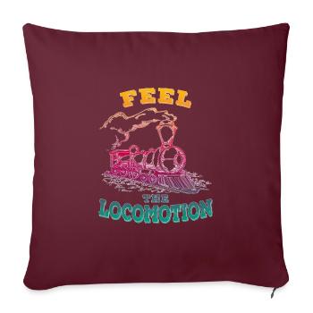Feel the locomotion - Dampfloks 2 Dampflok - Sofakissenbezug 45 x 45 cm - Burgunderrot - Vorne